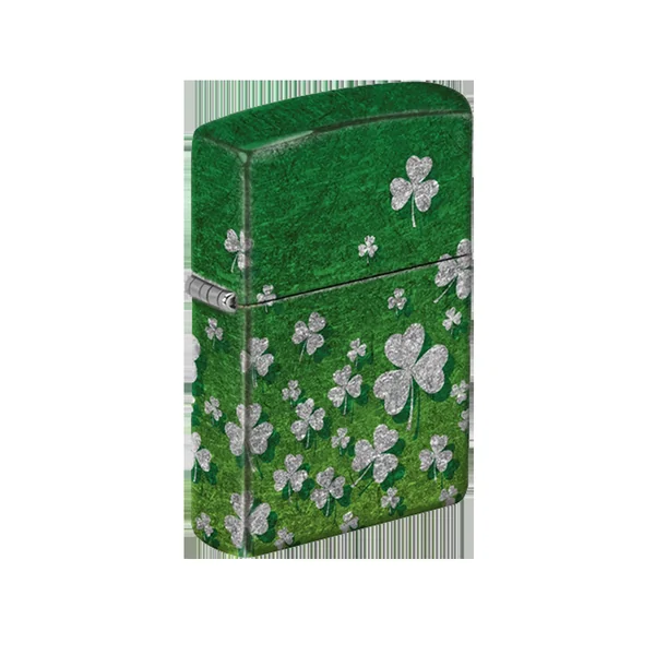Zippo Lighter - Ombre Green Shamrock Chrome Finish