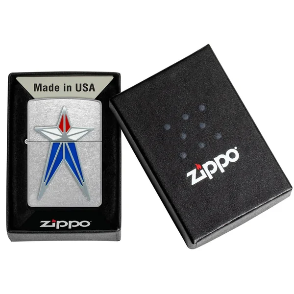 Zippo Lighter - Red, White & Blue Star - Image 2