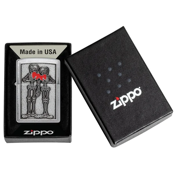 Zippo Lighter - Skeletons Couple Love - Image 2