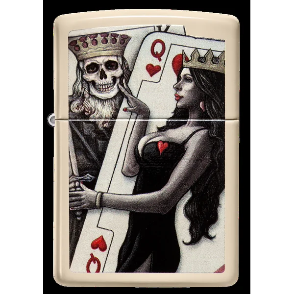 Zippo Lighter - Skull King Queen Beauty