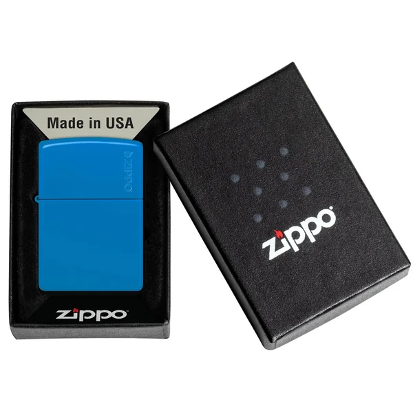 Zippo Lighter - Sky Blue Matte w/ Zippo Logo - Image 2