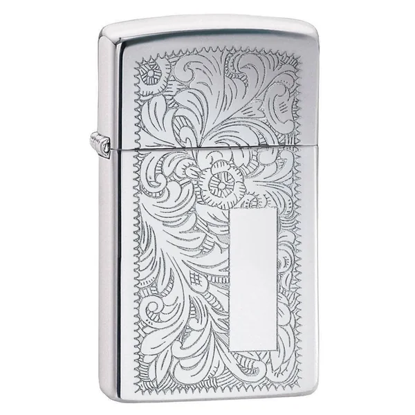 Zippo Lighter - Slim Venetian High Polish Chrome