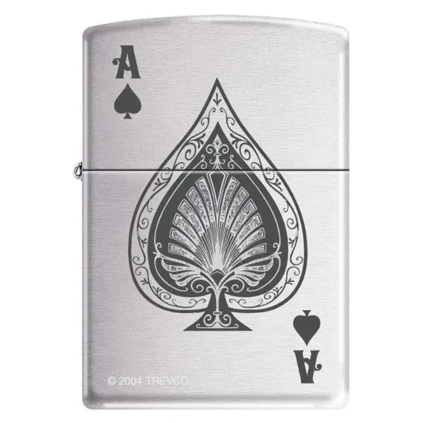Zippo Lighter - Vintage Spade Brushed Chrome