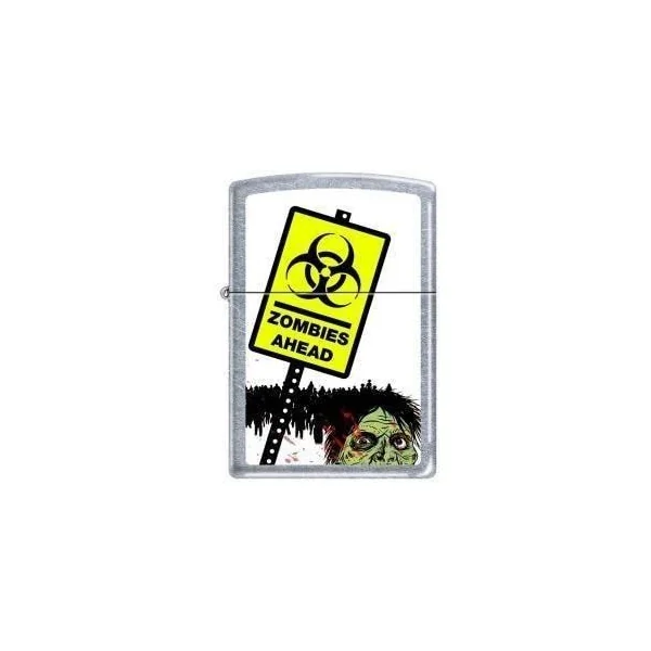 Zippo Lighter - Zombies Ahead Street Chrome