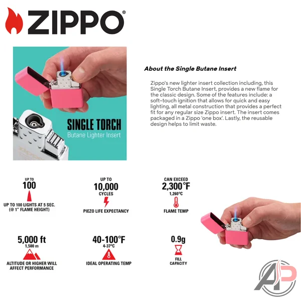 Zippo Single Torch Butane Lighter Insert - Image 3