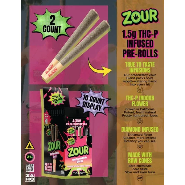 Zour Stash $8.99 THC-P Infused Pre Roll 1.25g 2ct (SINGLE) - Image 2